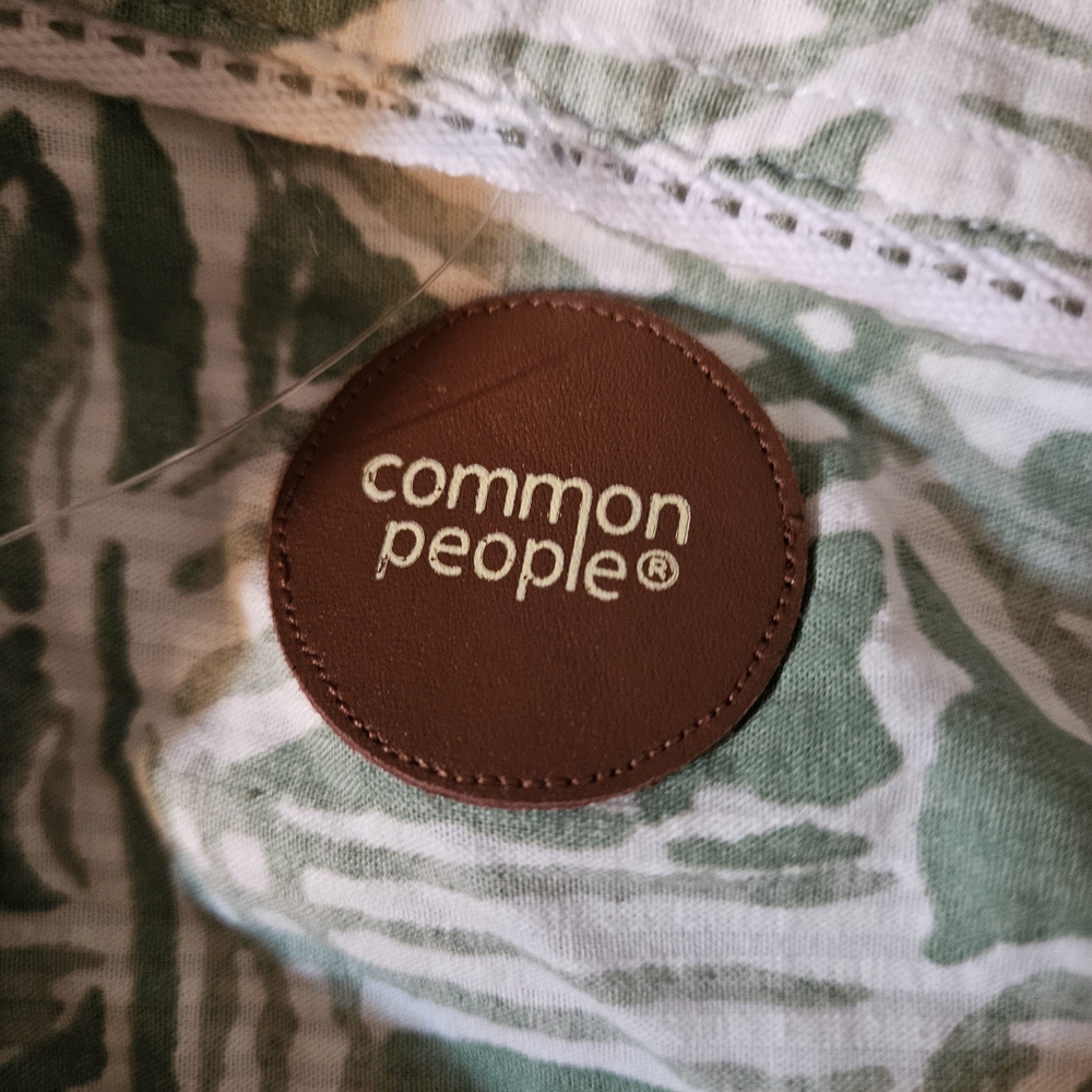 Common People Olive Patterned Hawaiian Style Men's Casual Cotton Shirt Sz XL NEW - Picture 7 of 7
